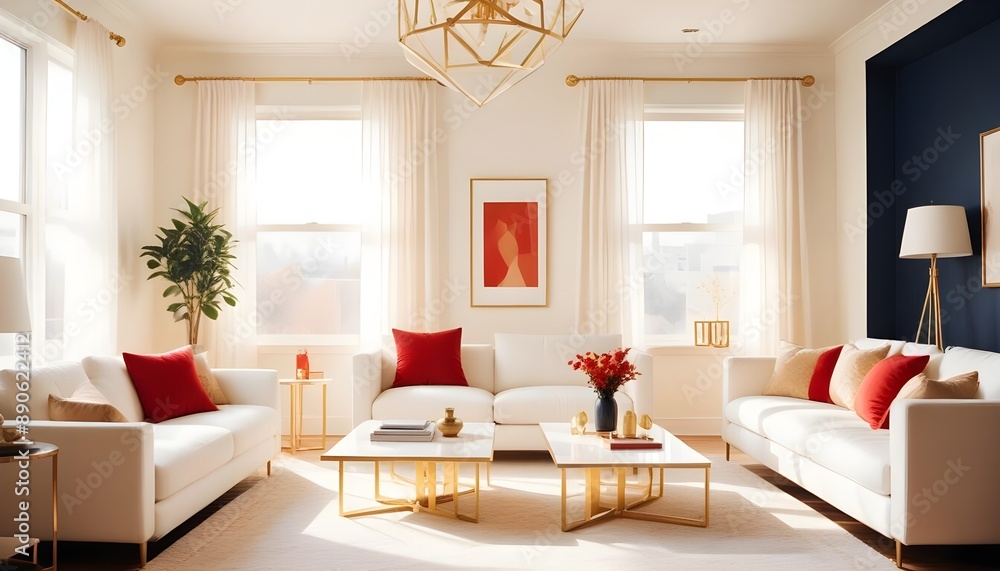 Obraz premium Photo interior modern design room 3d illustration