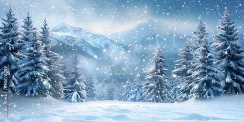 winter landscape with snow