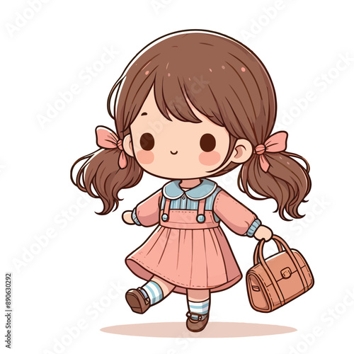 A little girl with a bag