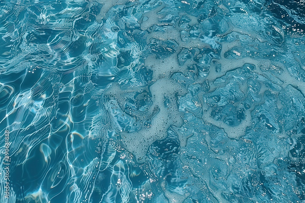Abstract Blue Water with Foam Texture Abstract Blue Water with Foam Texture
