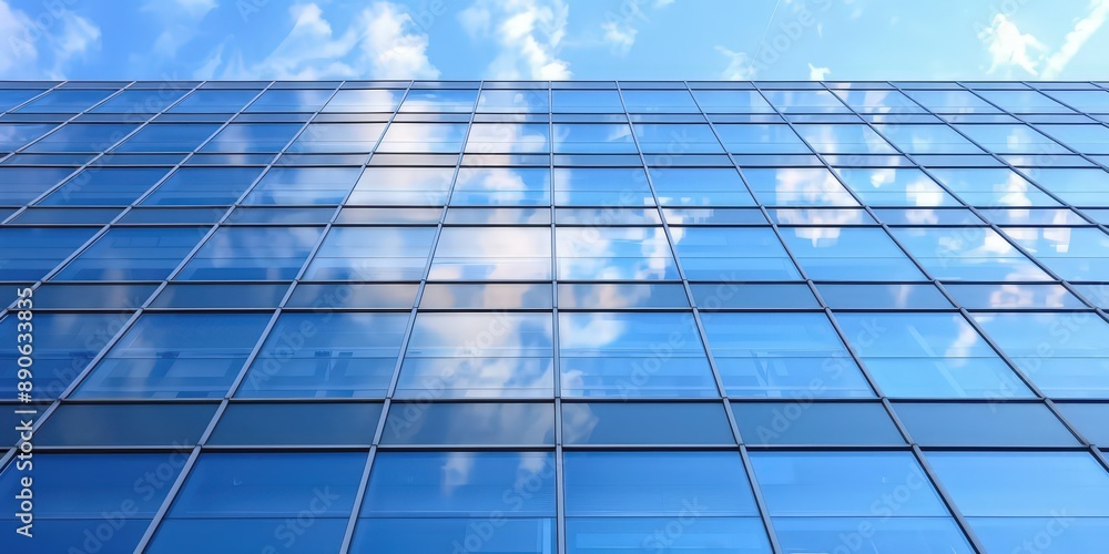 Glass Facade with Cloud Reflections Glass Facade with Cloud Reflections