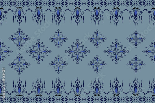 Oreintal Flora Damask Seamless pattern  embroidery, Indian style.  art ornament print.Design for carpet, cover.wallpaper, wrapping, fabric, clothing