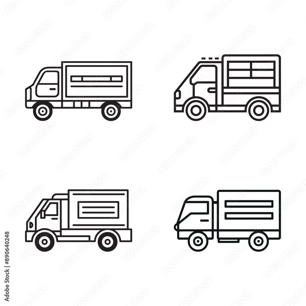 Shipping Truk line icon vector set. autotruck car icon vector illustration EPS 10 Shipping Truk line icon vector set. autotruck car icon vector illustration EPS 10