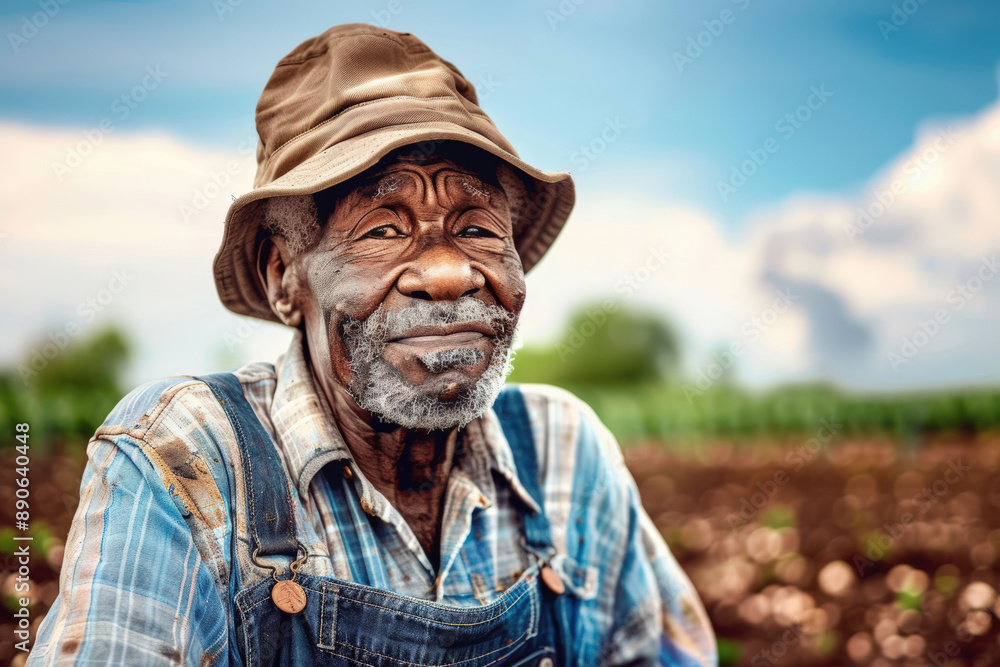 Active Senior farmer working in the fields Active Senior farmer working in the fields