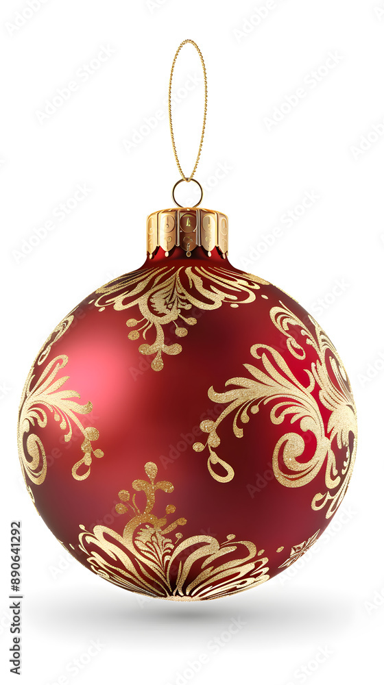High-Quality and Realistic Illustration of a Christmas Bauble on a White Background High-Quality and Realistic Illustration of a Christmas Bauble on a White Background
