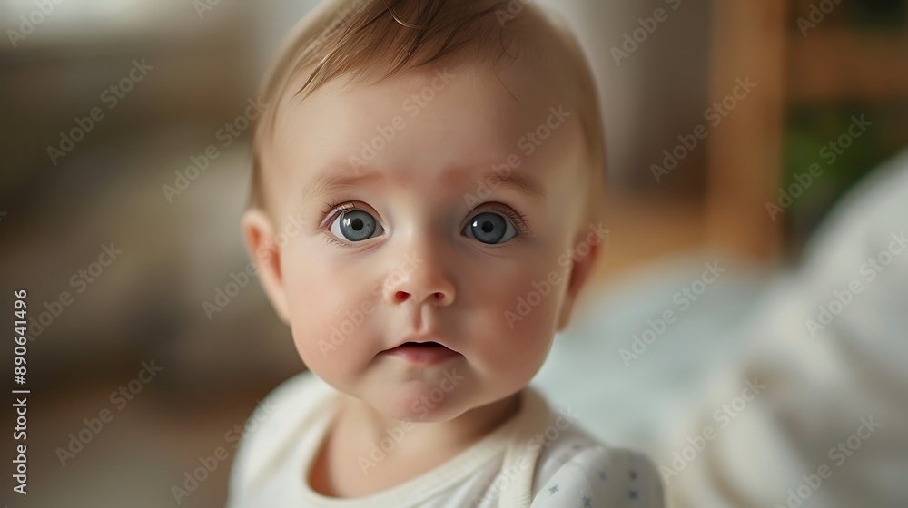 Close-up Portrait of a Baby with Big Blue Eyes Close-up Portrait of a Baby with Big Blue Eyes