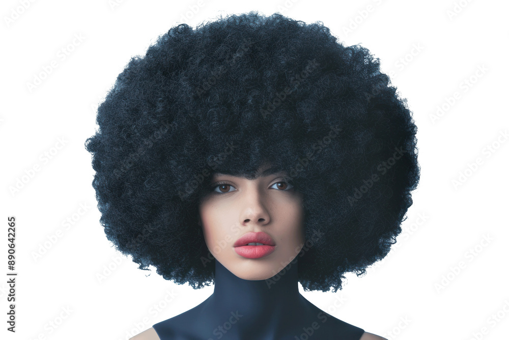 Woman with a large afro hairstyle, isolated on white background. Woman with a large afro hairstyle, isolated on white background.