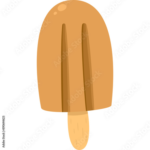 popsicle with stick, cold sweet, cold dessert, ice cream stick, flat design vector illustration