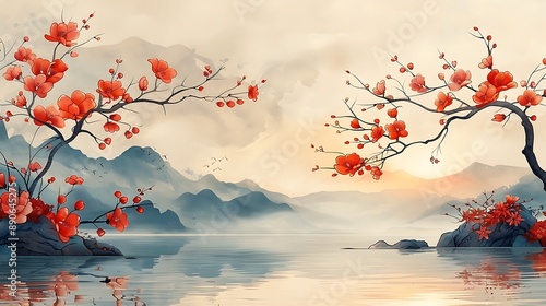 Retirement announcement card with an open area and writing space available on the right side The card features serene and calm design elements marking the transition into a welldeserved retirement