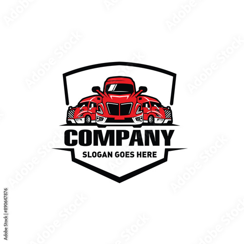 Trucking company logo. Bold badge emblem logo concept