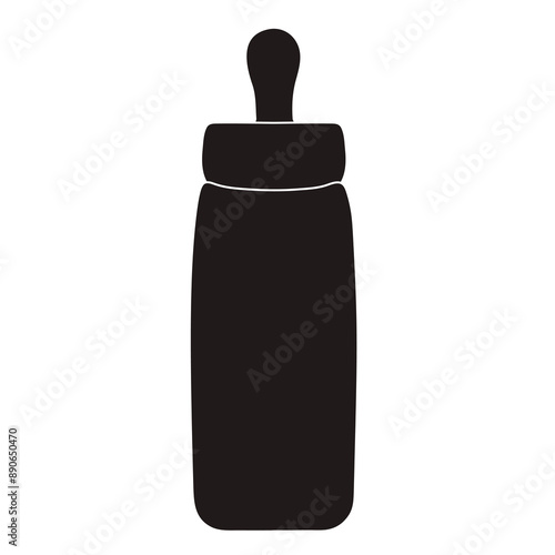 baby bottle with nipple vector icon