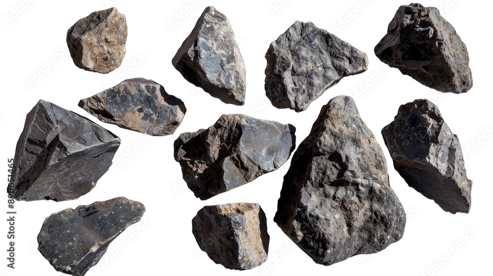 Black rocks on transparent background or PNG file. Black rocks on transparent background or PNG file.