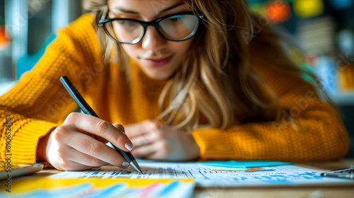close up student being study