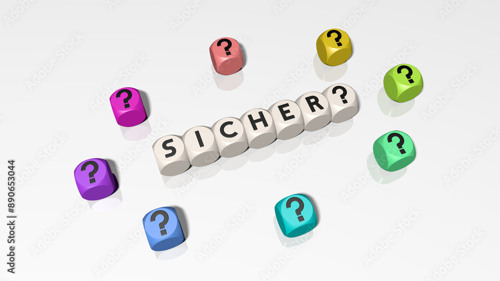 Buchstabenwürfel bilden das Wort Sicher Buchstabenwürfel bilden das Wort Sicher