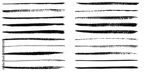 Set of paint brush stroke, ink splatter and artistic design elements. Ink splashes. Rough smears and stains. High quality manually traced. Drops blots isolated. Vector isolated elements set modern