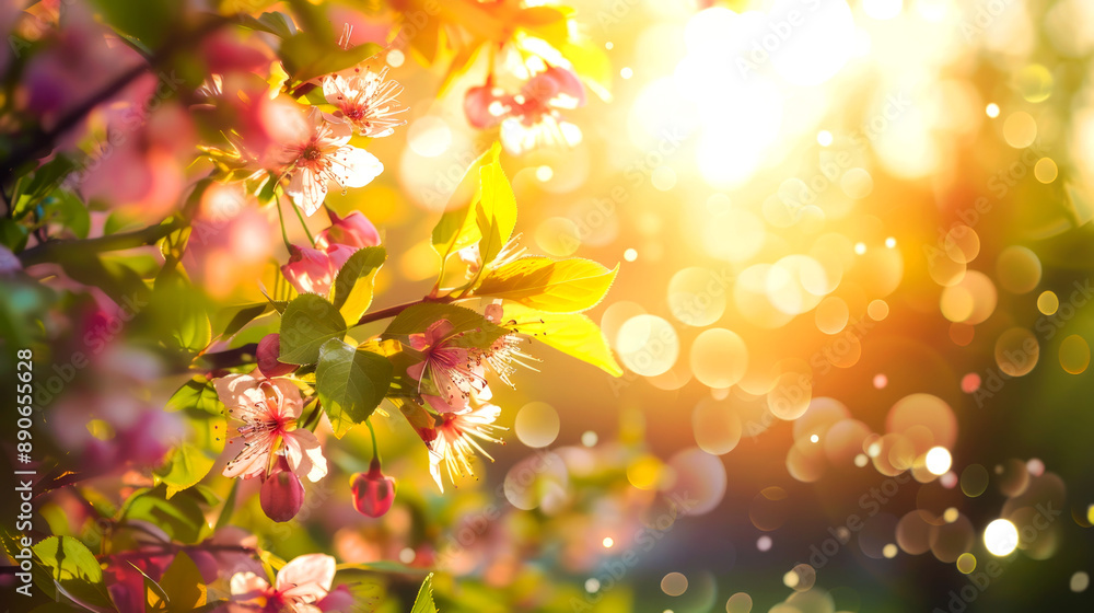 landscape field flower and tree in spring landscape field flower and tree in spring