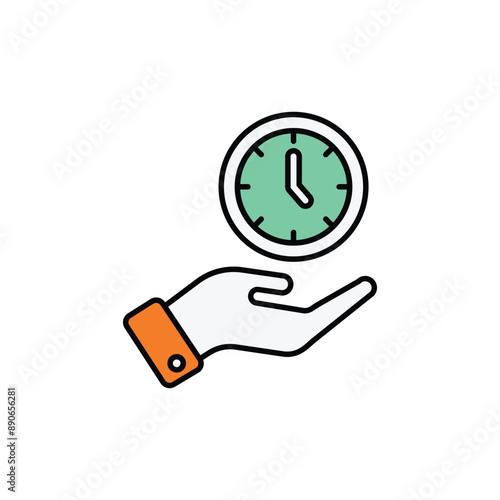 Time icon design with white background stock illustration