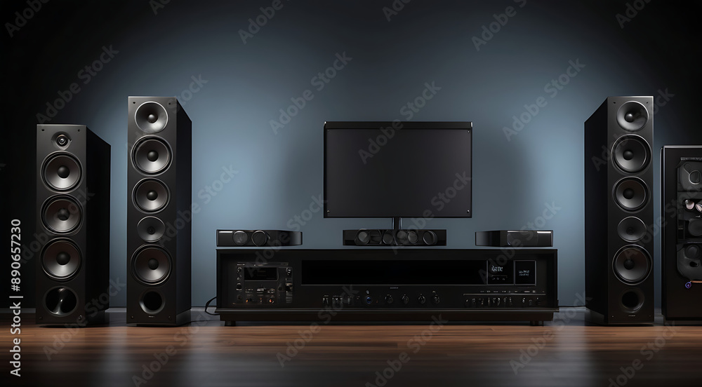 A loudspeakers for music and surround sound home theatre system placed in dark background with copy space, sound system banner design on isolated background
A loudspeakers for music and surround sound home theatre system placed in dark background with copy space, sound system banner design on isolated background