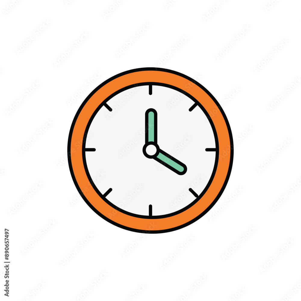 Clock icon design with white background stock illustration Clock icon design with white background stock illustration
