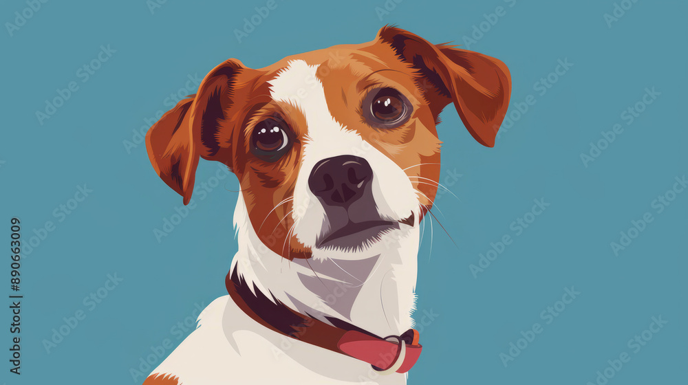 Jack russell terrier dog in flat vector art cartoon style illustration Jack russell terrier dog in flat vector art cartoon style illustration
