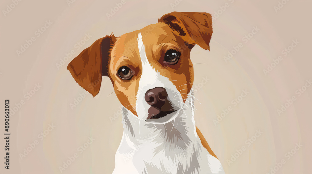 Jack russell terrier dog in flat vector art cartoon style illustration Jack russell terrier dog in flat vector art cartoon style illustration