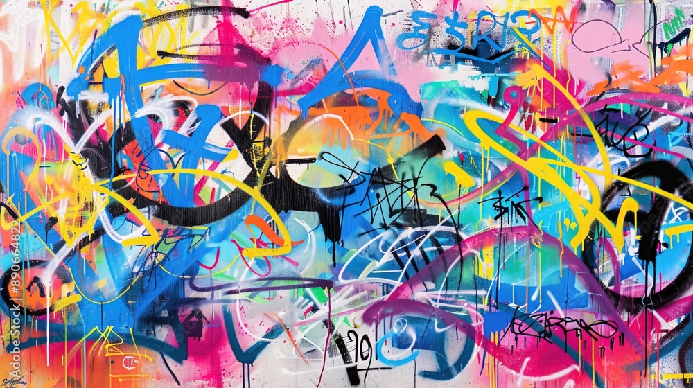 bright street graffiti on the wall, street art bright street graffiti on the wall, street art