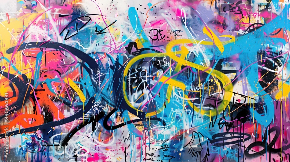 Obraz premium bright street graffiti on the wall, street art