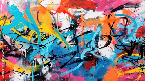 bright street graffiti on the wall, street art