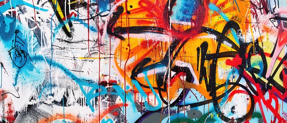 bright street graffiti on the wall, street art bright street graffiti on the wall, street art