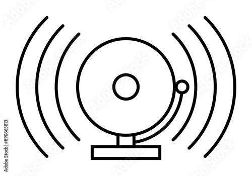 Icono negro de alarma de instituto