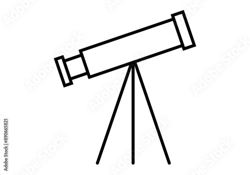 Icono negro de telescopio para ver el universo
