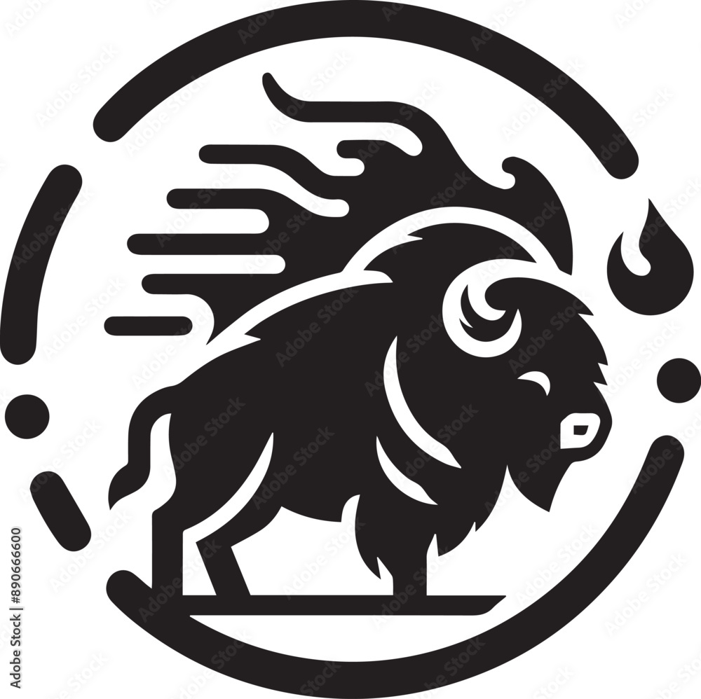 Bison vector icon isolated on a white background. Bison logo illustration. Bison vector icon isolated on a white background. Bison logo illustration.