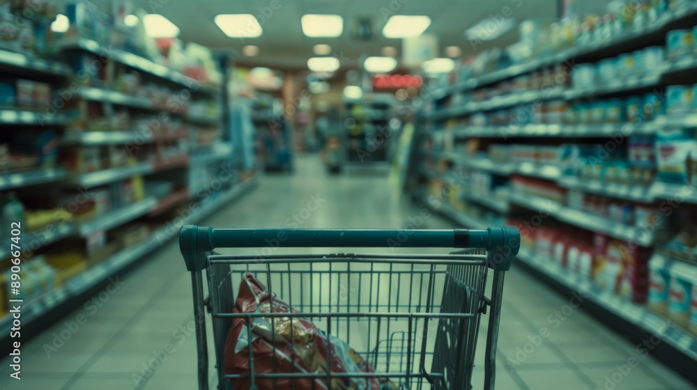 A cart moves through the store, hinting at dinner A cart moves through the store, hinting at dinner