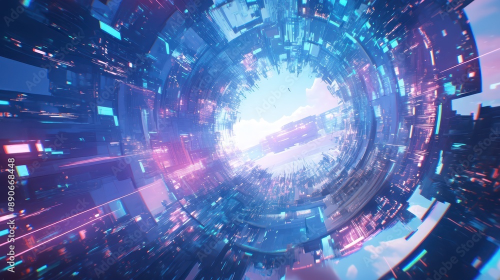 Futuristic digital cityscape with neon lights and technology, showcasing a vibrant sci-fi world. Perfect for tech, innovation, and future concept. Futuristic digital cityscape with neon lights and technology, showcasing a vibrant sci-fi world. Perfect for tech, innovation, and future concept.