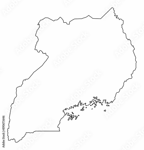 Uganda outline map