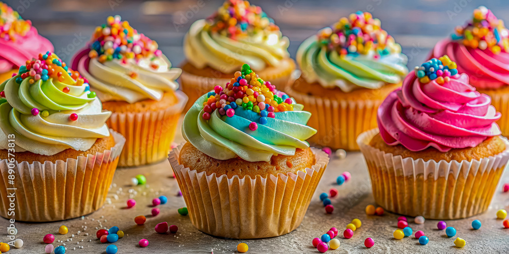Vanilla Cupcakes with Colorful Sprinkles
Vanilla Cupcakes with Colorful Sprinkles