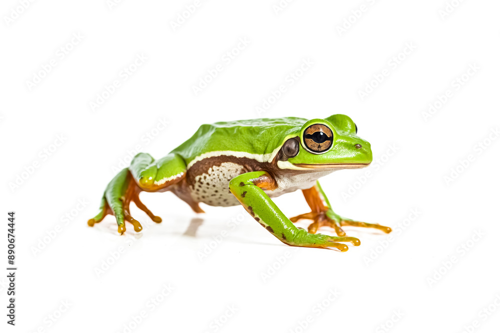 Green Tree Frog on White Background Green Tree Frog on White Background