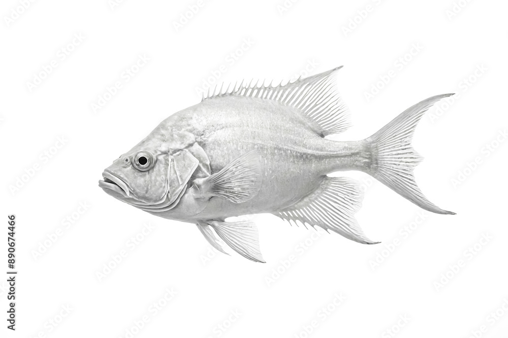 Obraz premium Silver Fish on White Background