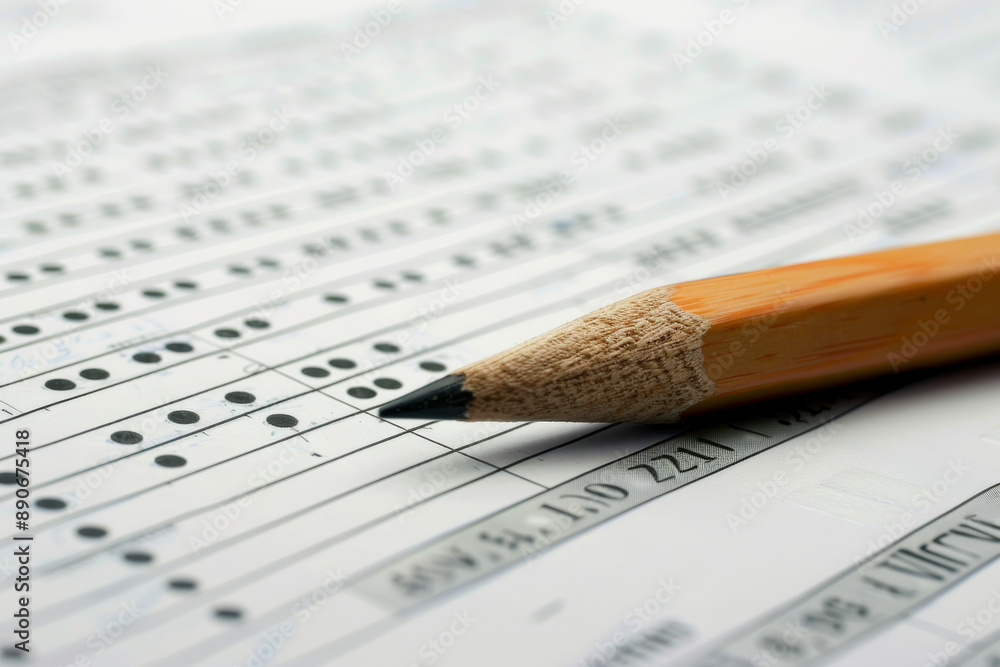 A sharpened pencil rests on a standardized test answer sheet, symbolizing examination, education, and assessment readiness. A sharpened pencil rests on a standardized test answer sheet, symbolizing examination, education, and assessment readiness.