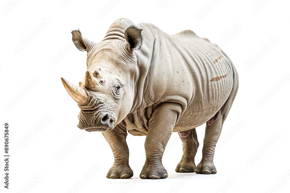Fototapeta premium White rhinoceros isolated on white background
