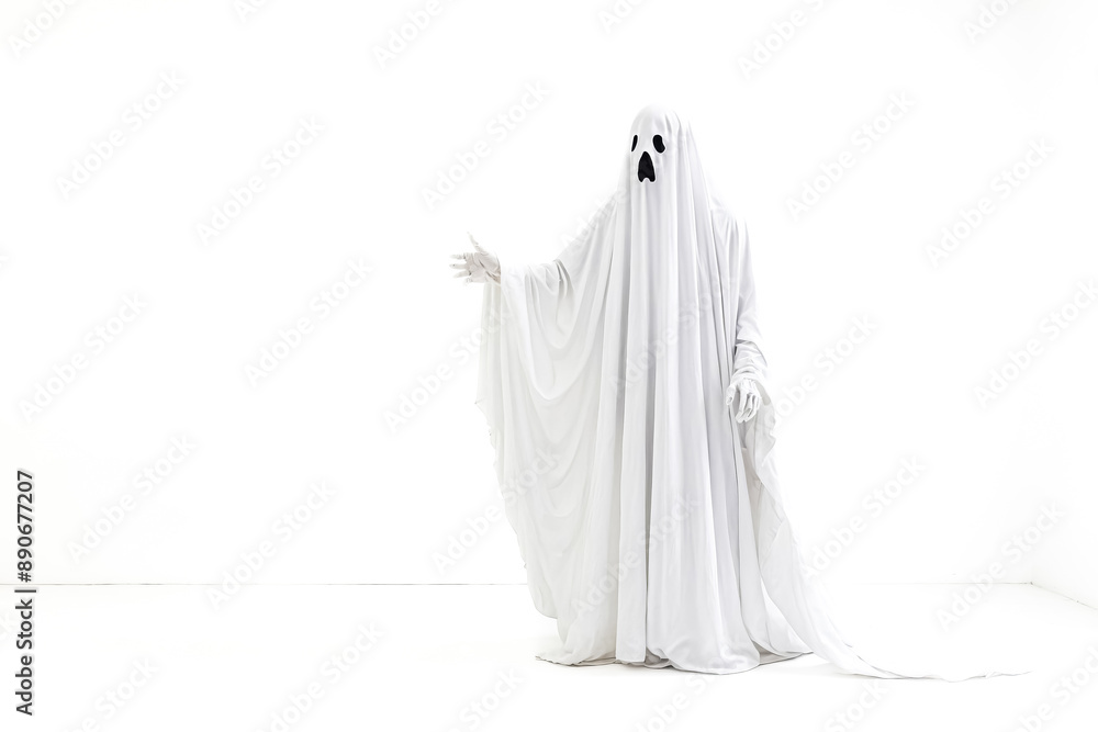 Ghostly Figure in White Sheet Ghostly Figure in White Sheet