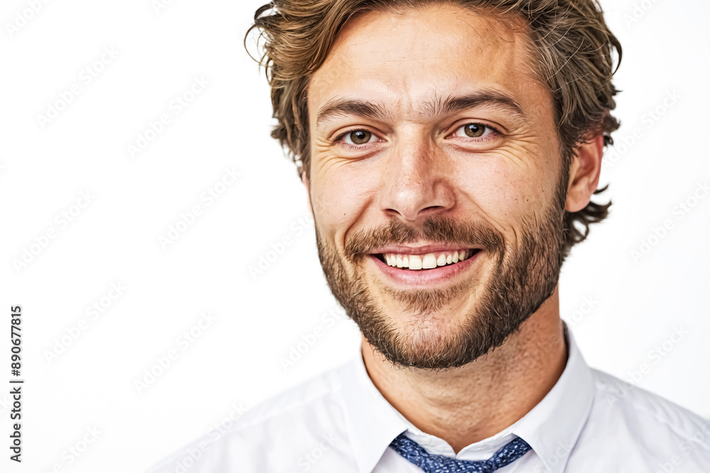 Naklejka premium Portrait of a Smiling Man with a Beard