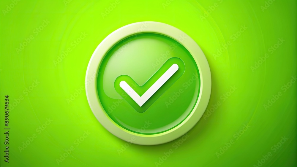 A bright green circular pop art element with a prominent white checkbox icon in the center on a clean background. A bright green circular pop art element with a prominent white checkbox icon in the center on a clean background.