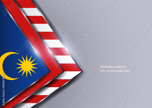 Futuristic triangles background with Malaysia insignia. Vector illustration
