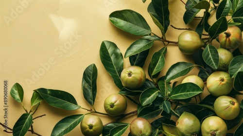 Wallpaper Mural A bunch of green apples are hanging from a tree Torontodigital.ca