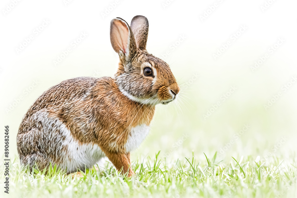 Fototapeta premium Brown Rabbit Sitting in Grass