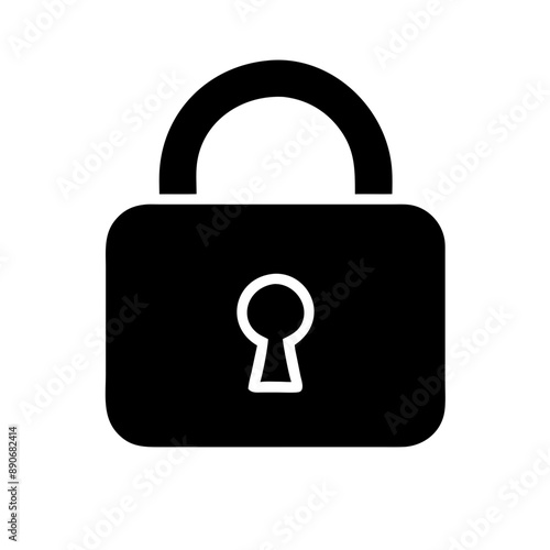 password, Black Icon, Minimalist, Black and White, vector