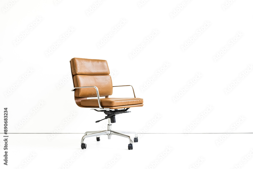 Modern Leather Office Chair on White Background Modern Leather Office Chair on White Background