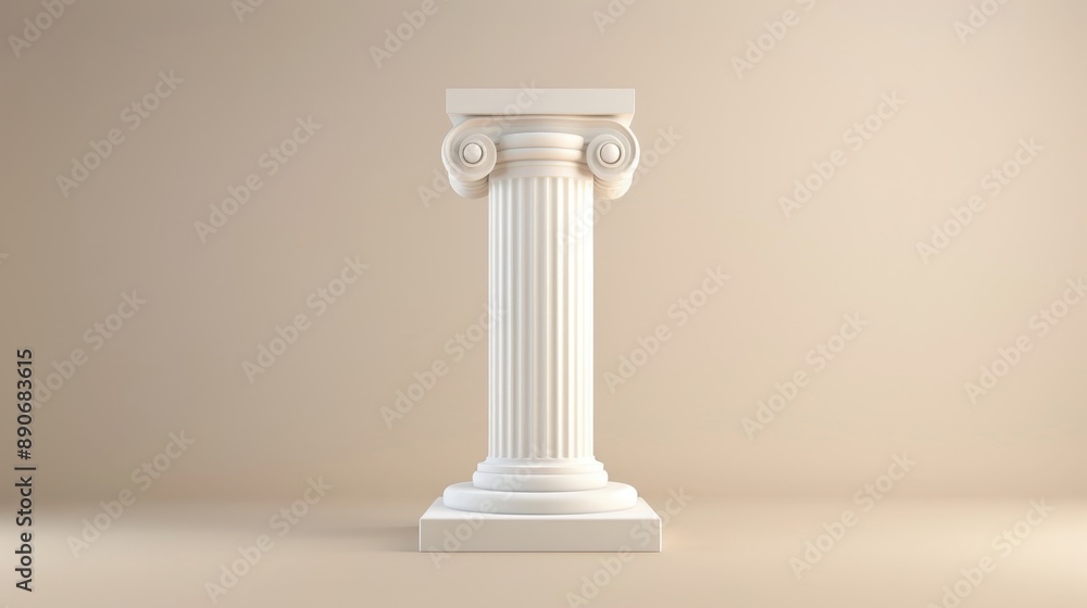 A white column with a capital letter I on top A white column with a capital letter I on top