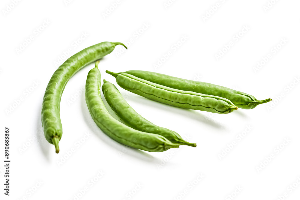 Fresh Green Pea Pods Isolated on White Background Fresh Green Pea Pods Isolated on White Background